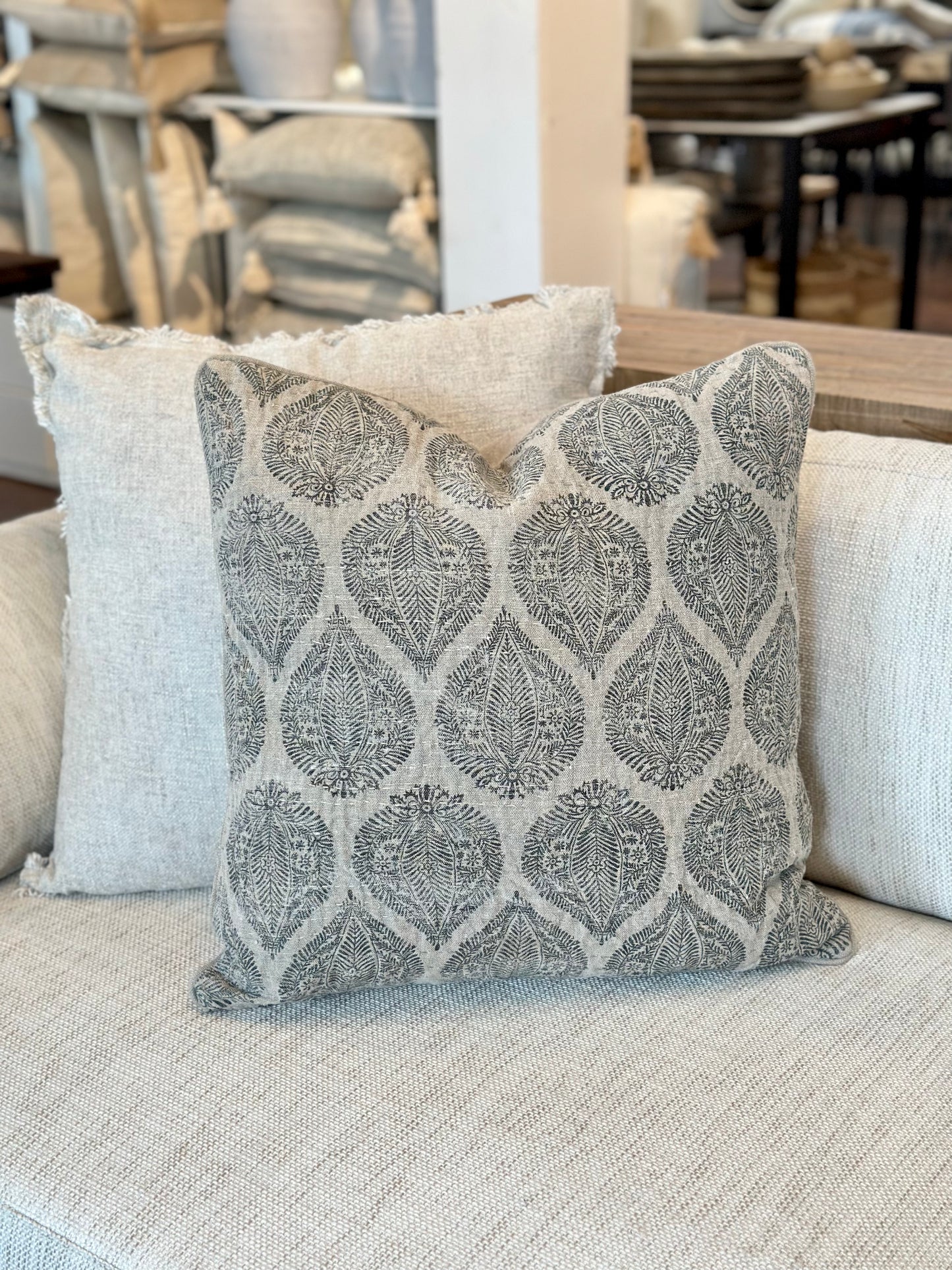 Paisley Linen Pillow