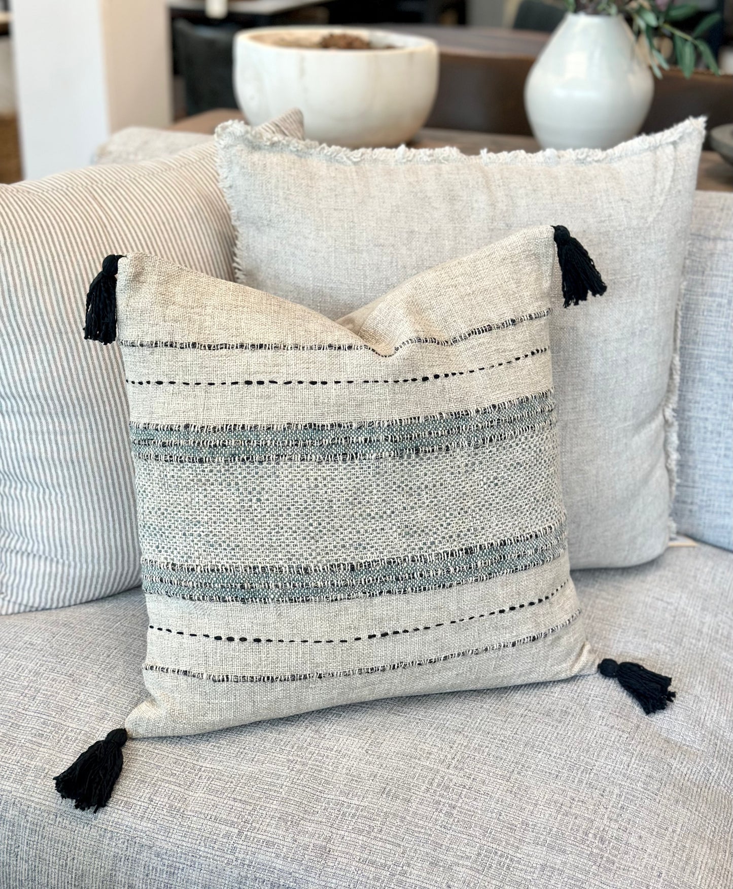 18" Embroidered Stripe