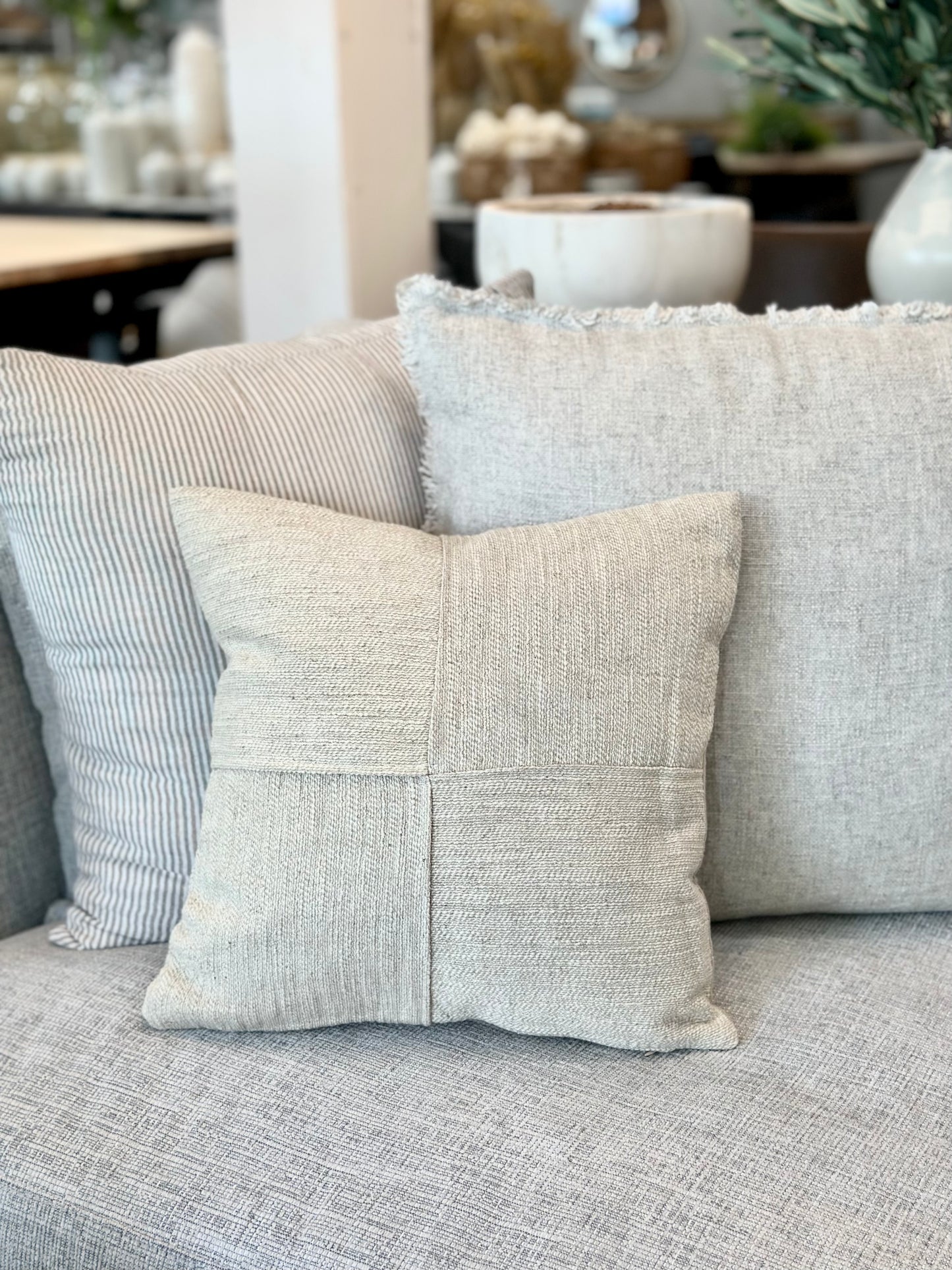 16" Square Woven Cotton/Linen