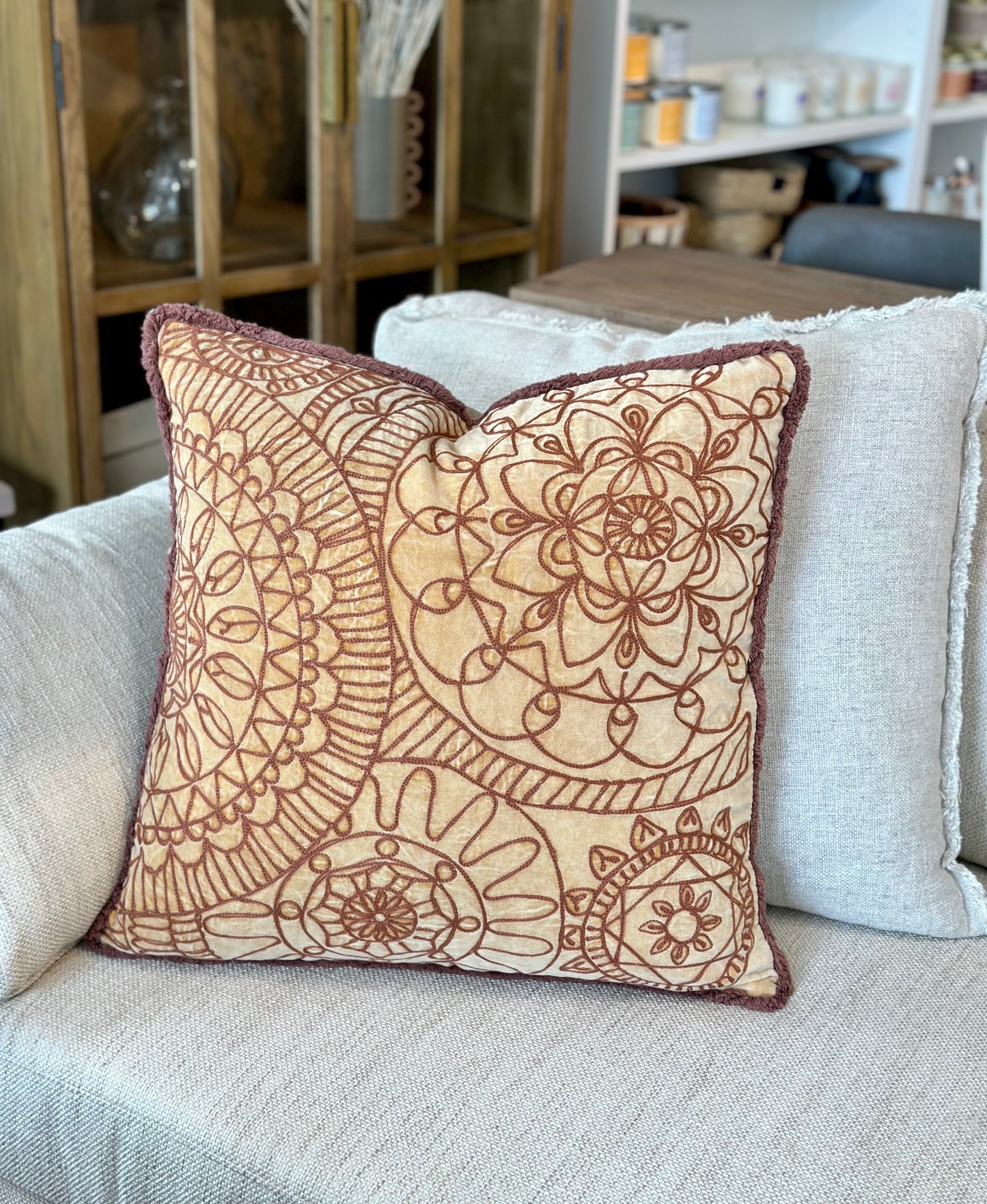 20" Velvet Boho Pillow