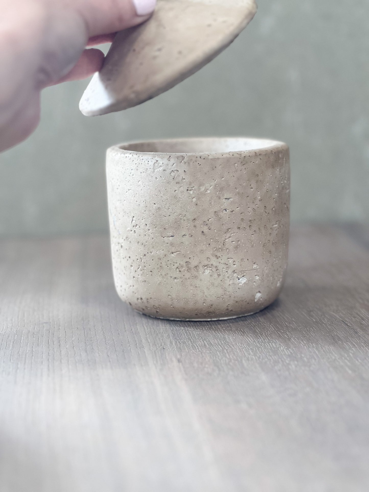 Travertine Look Jar