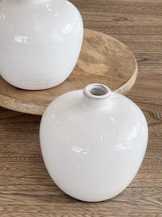 5.25" White Ceramic Vase