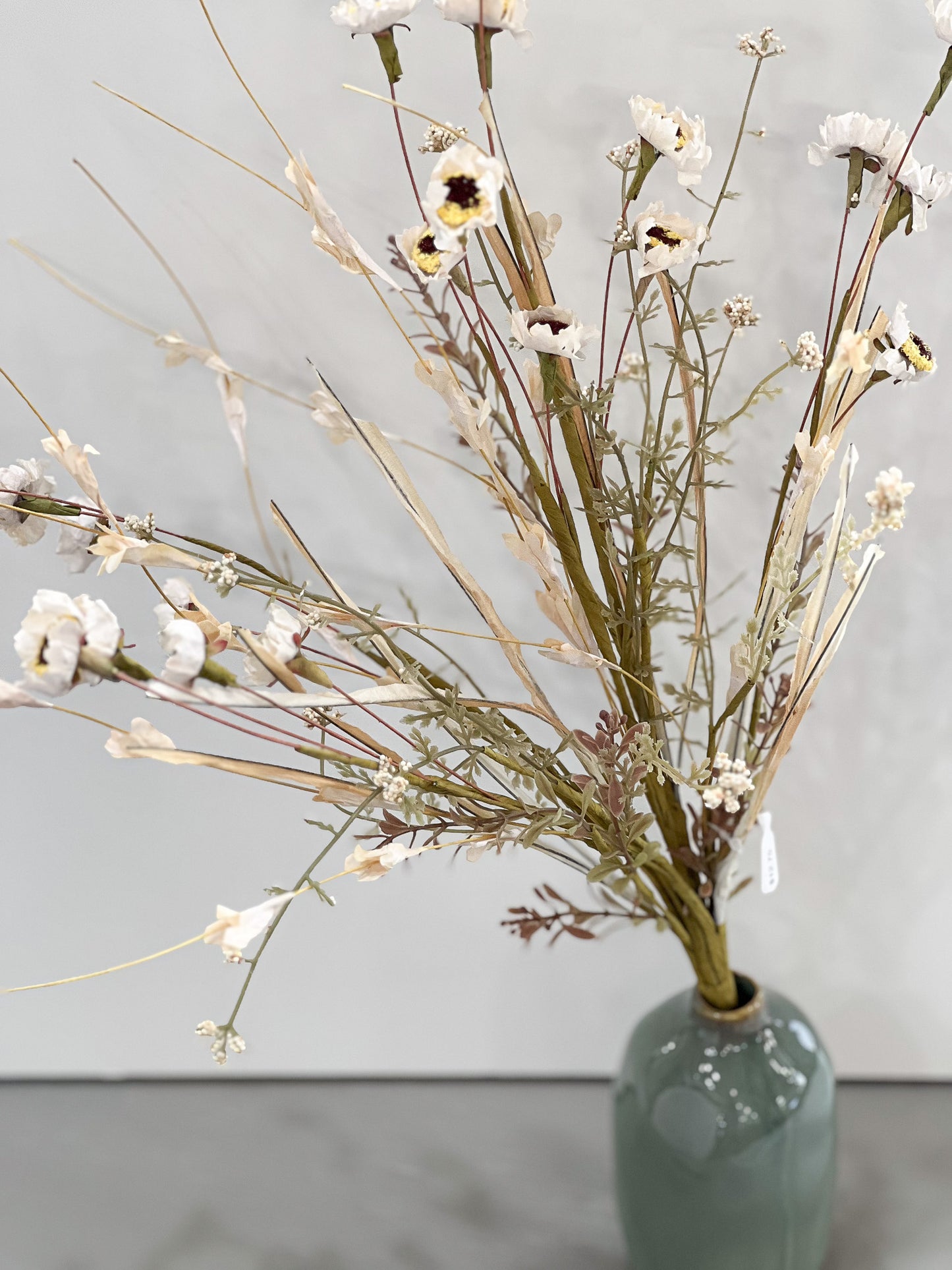 22" Cream Daisy and Grass Bush