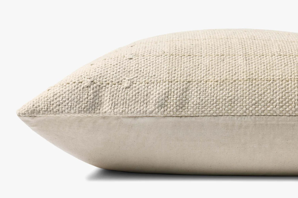 22" Beige Check Pillow