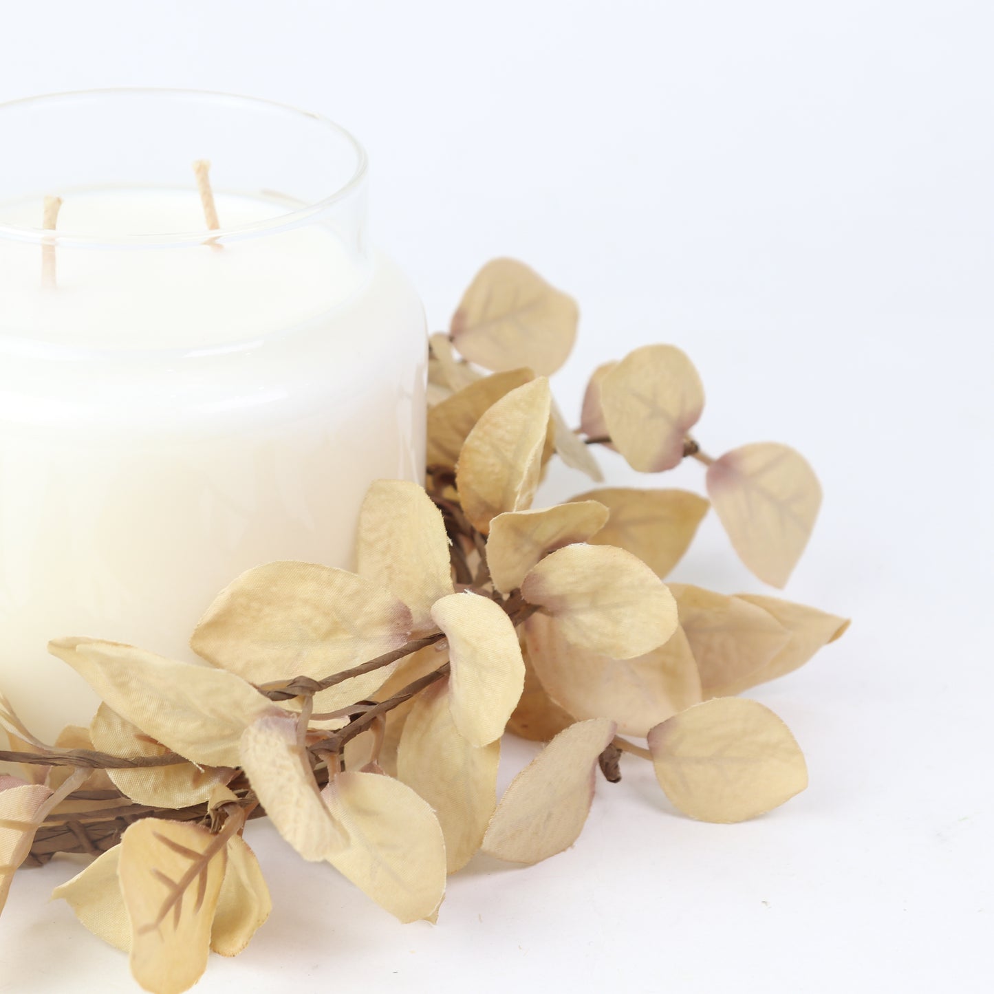 Beige Eucalyptus Candle Ring