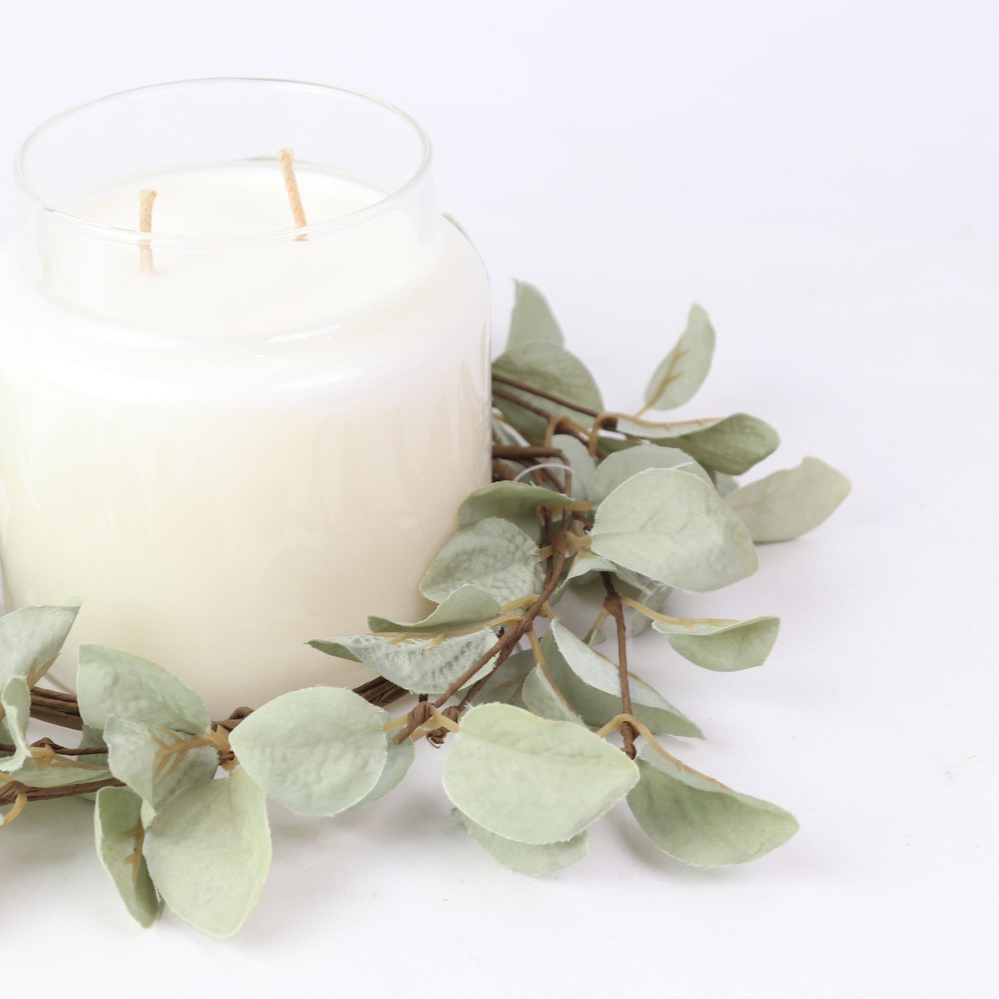 L Green Eucalyptus Candle Ring