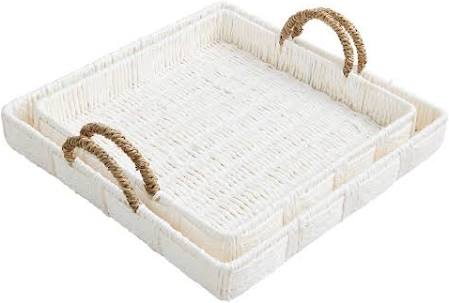 White Woven Tray