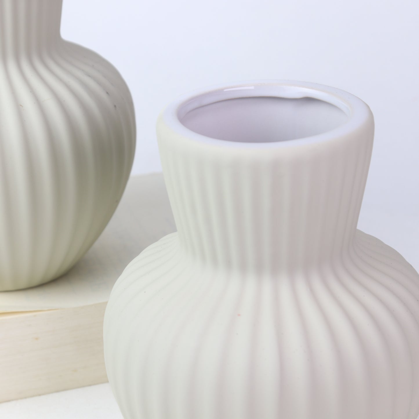 6.7" Flute Vase Beige