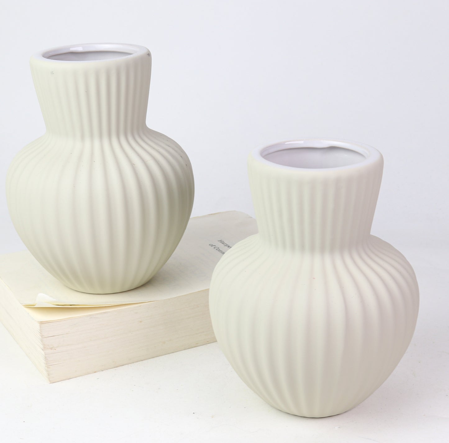 6.7" Flute Vase Beige