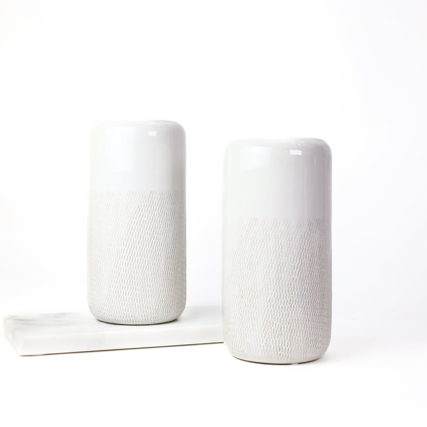 10" Grooved Vase Ivory