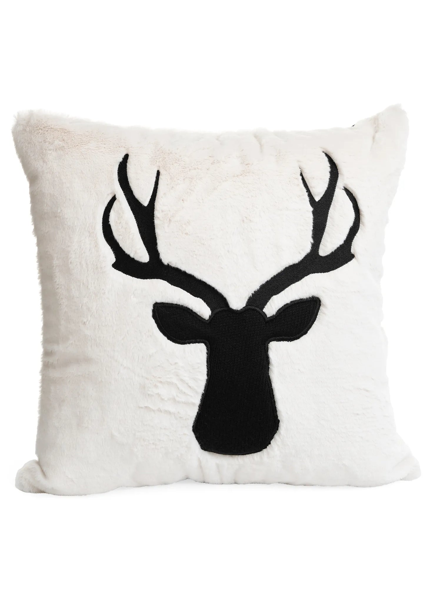 FAUX FUR KNIT DEER 18x18