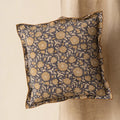 20" Blue/gold Floral Pillow