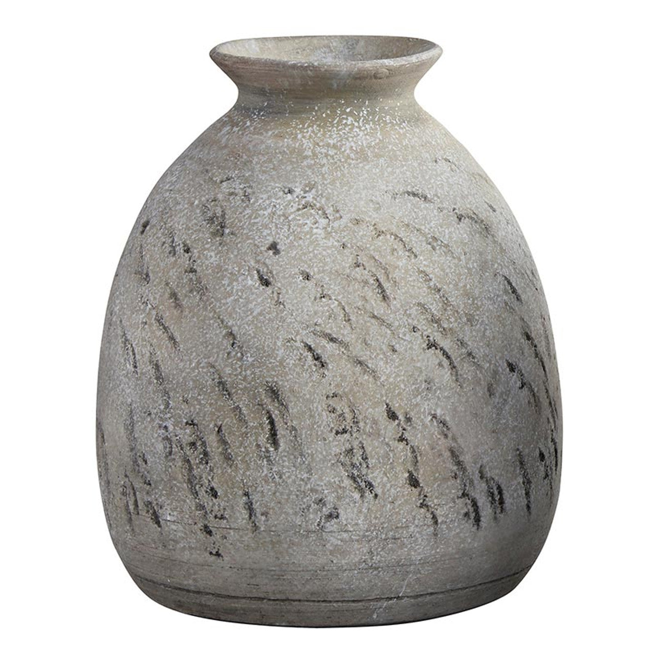 Textured Rustic Grey Vase 7"