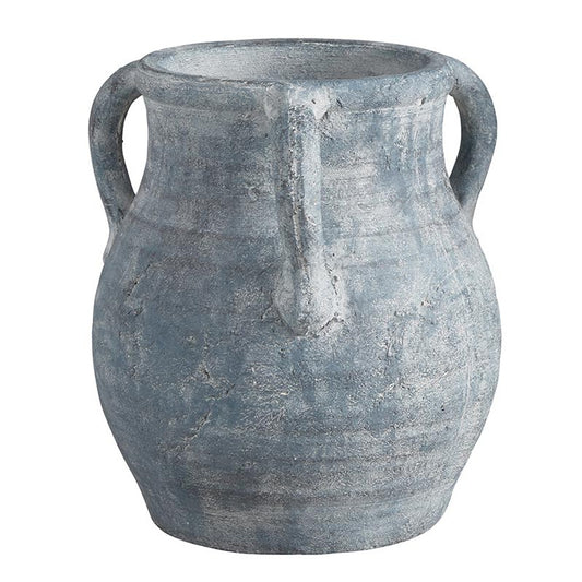 3 handled grey vase