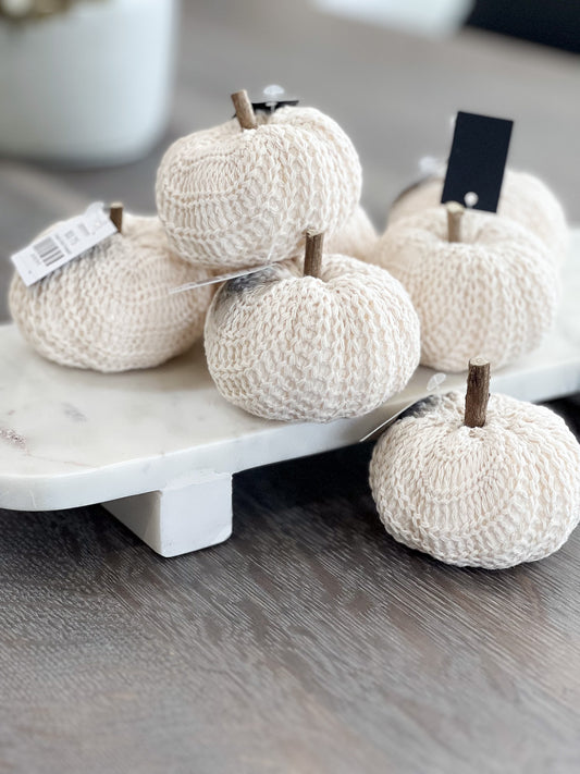 Cream Knit Pumpkin