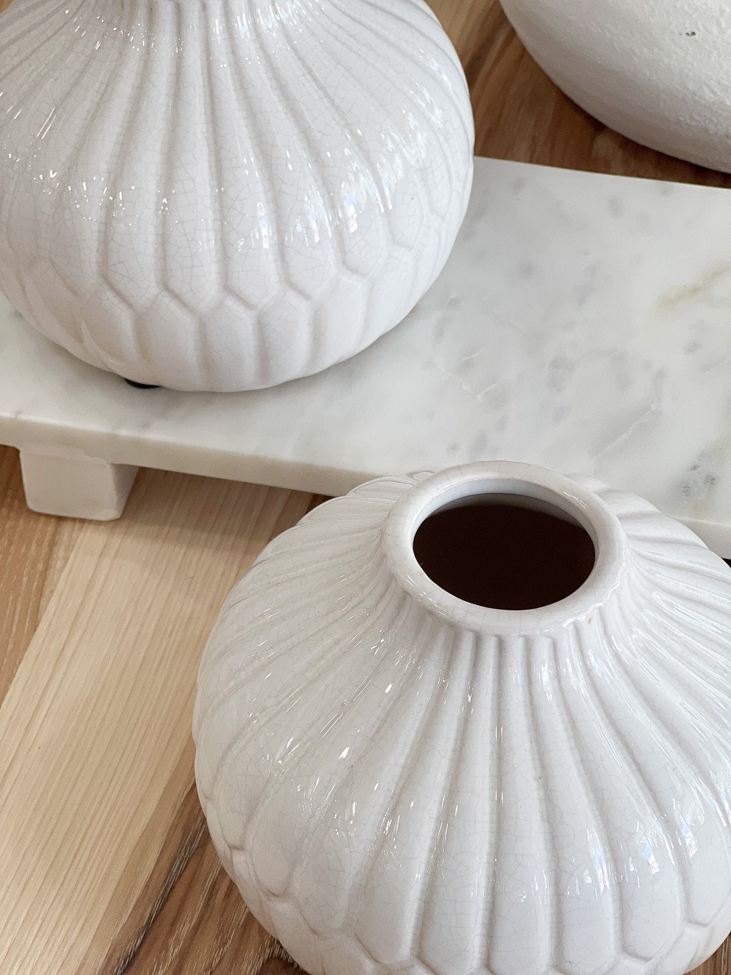 5" White Stripe Vase