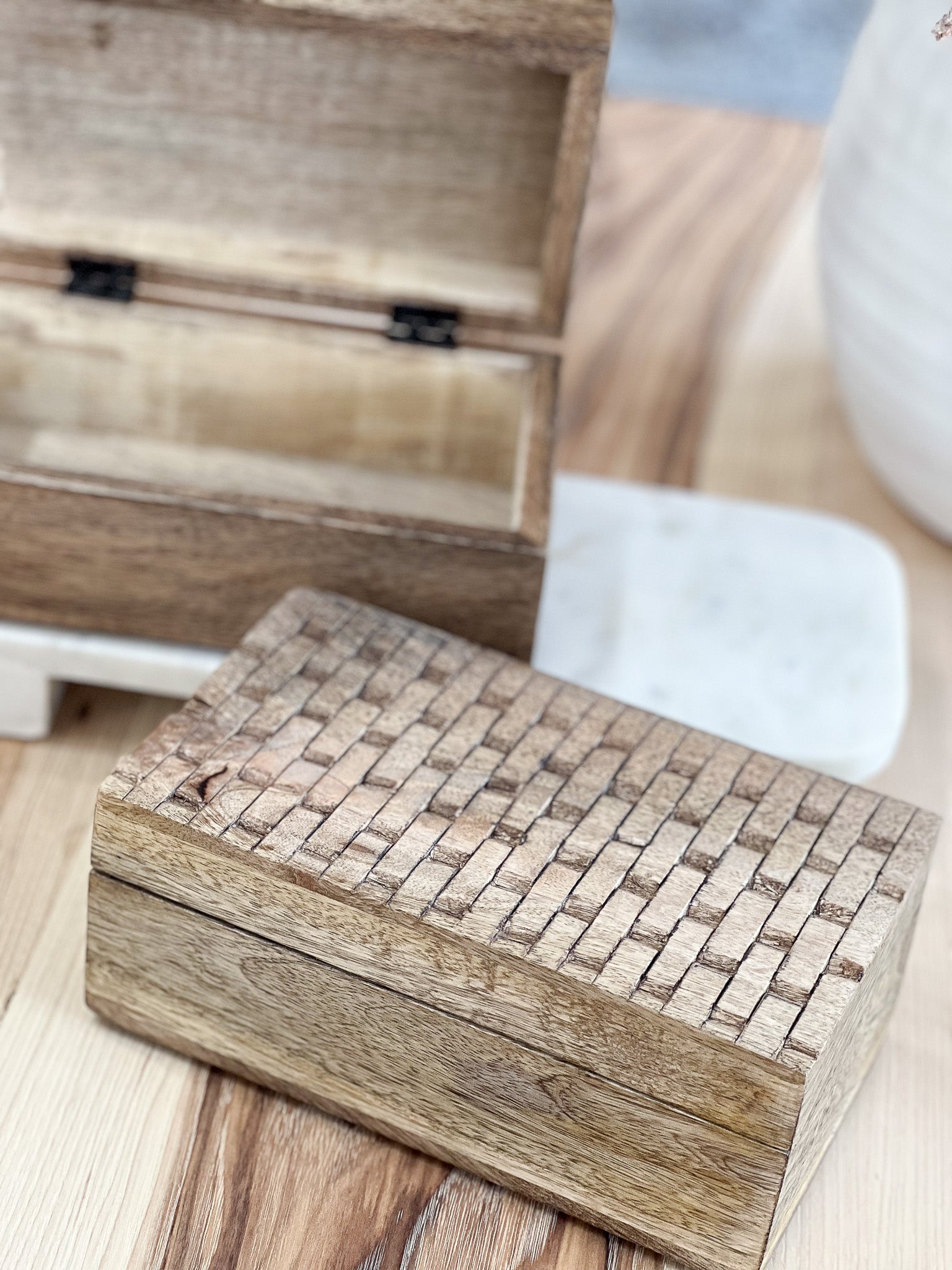 Carved Mango Wood Box