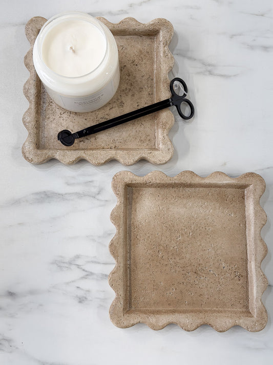 Square Travertine Tray