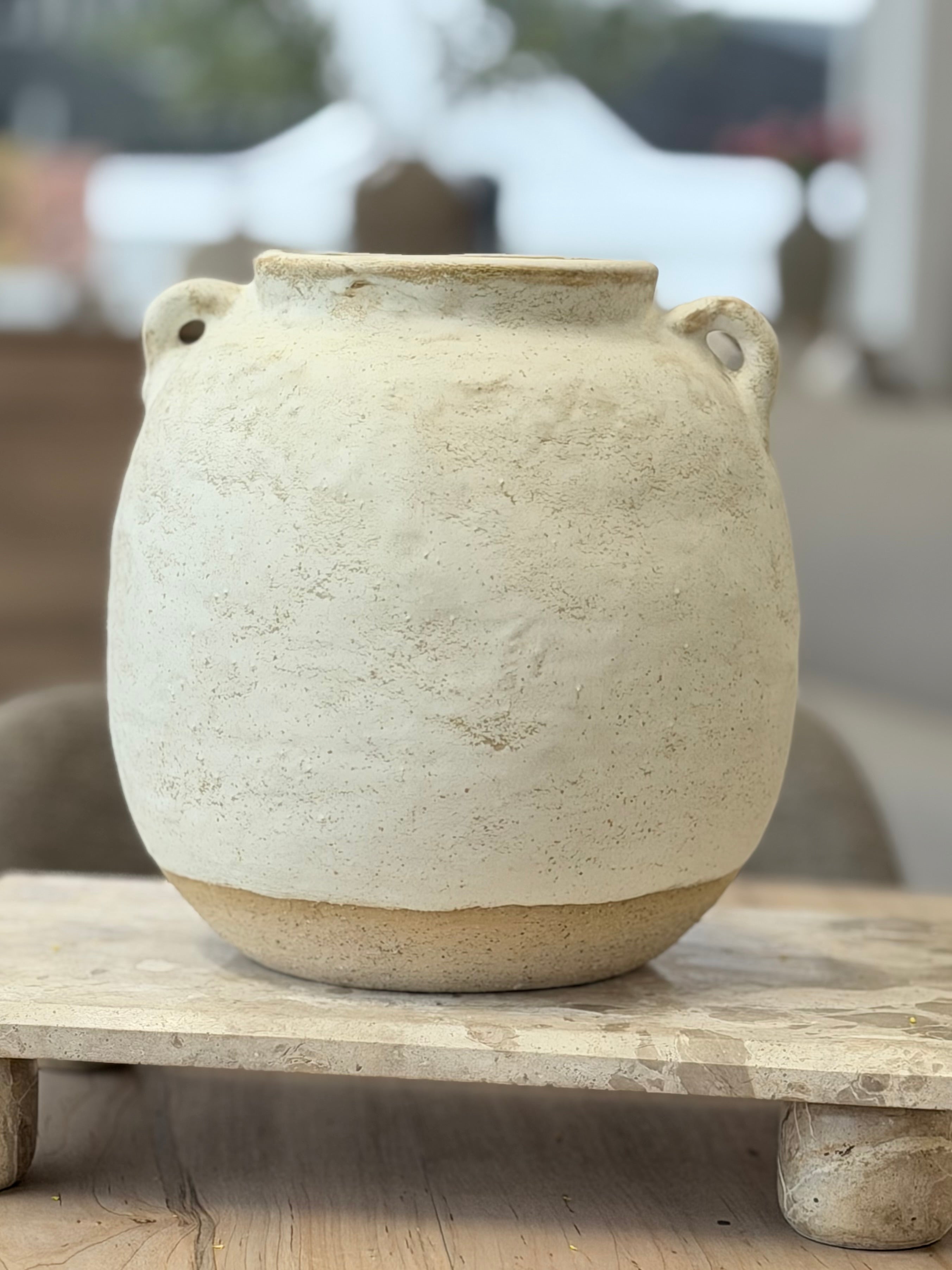 8" Ceramic Pot W/Handles