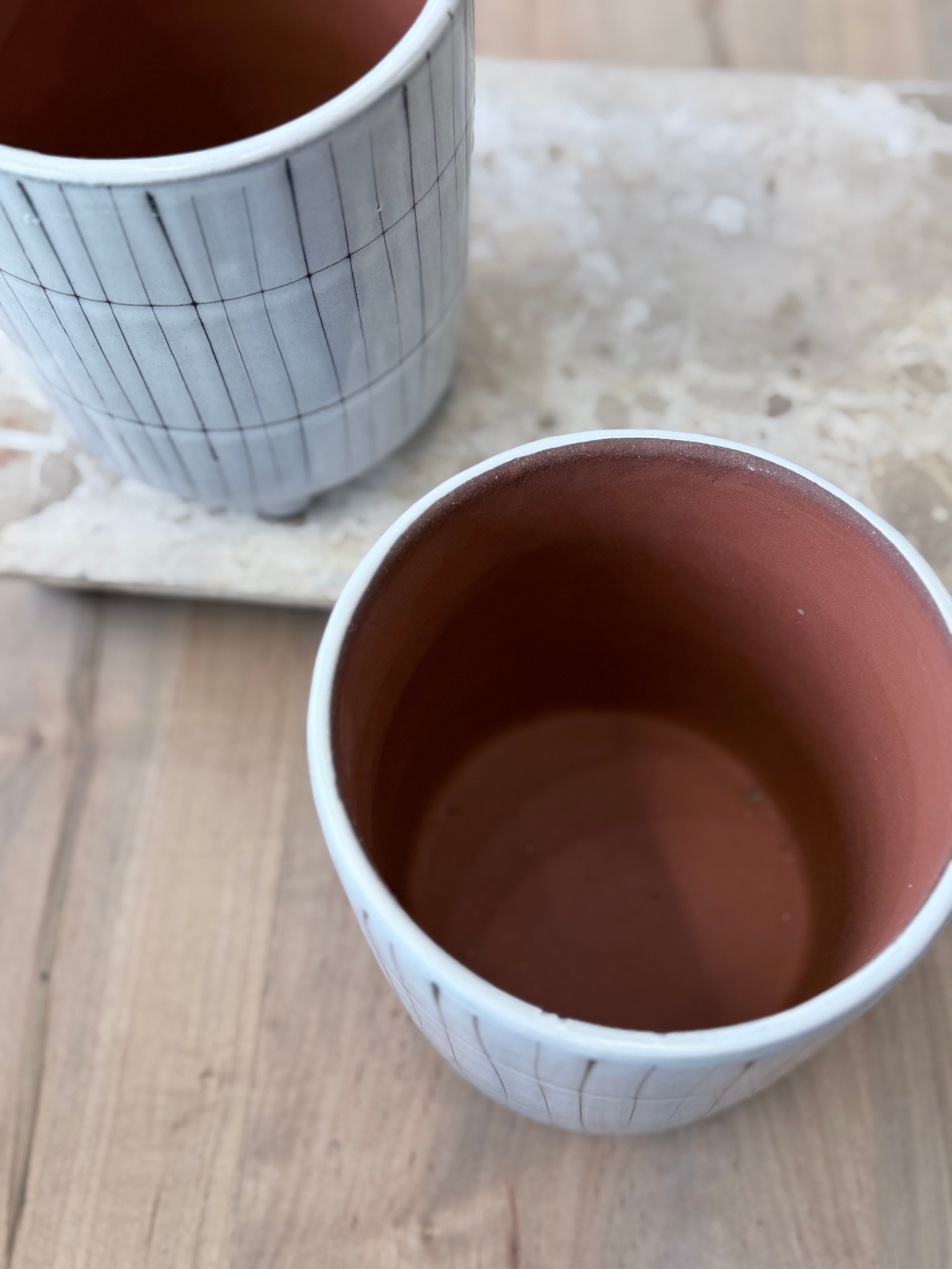 Terra Cotta Striped Pot