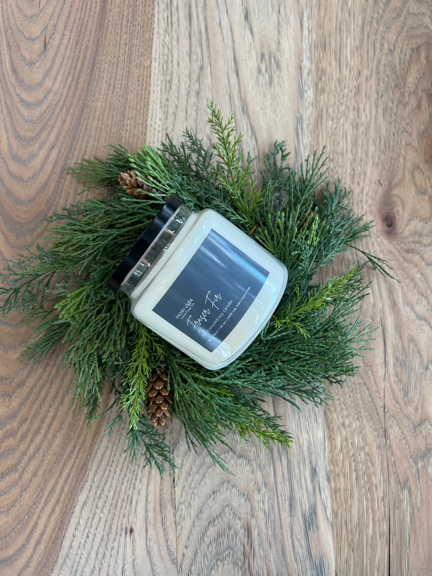 Spruce Candle ring w/Pinecone