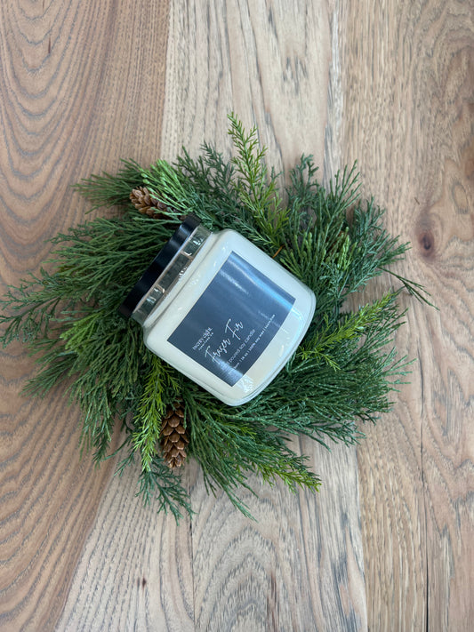 Spruce Candle ring w/Pinecone