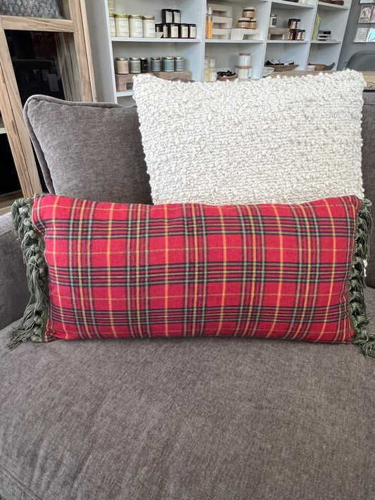 24" x 12" Holiday Plaid Pillow