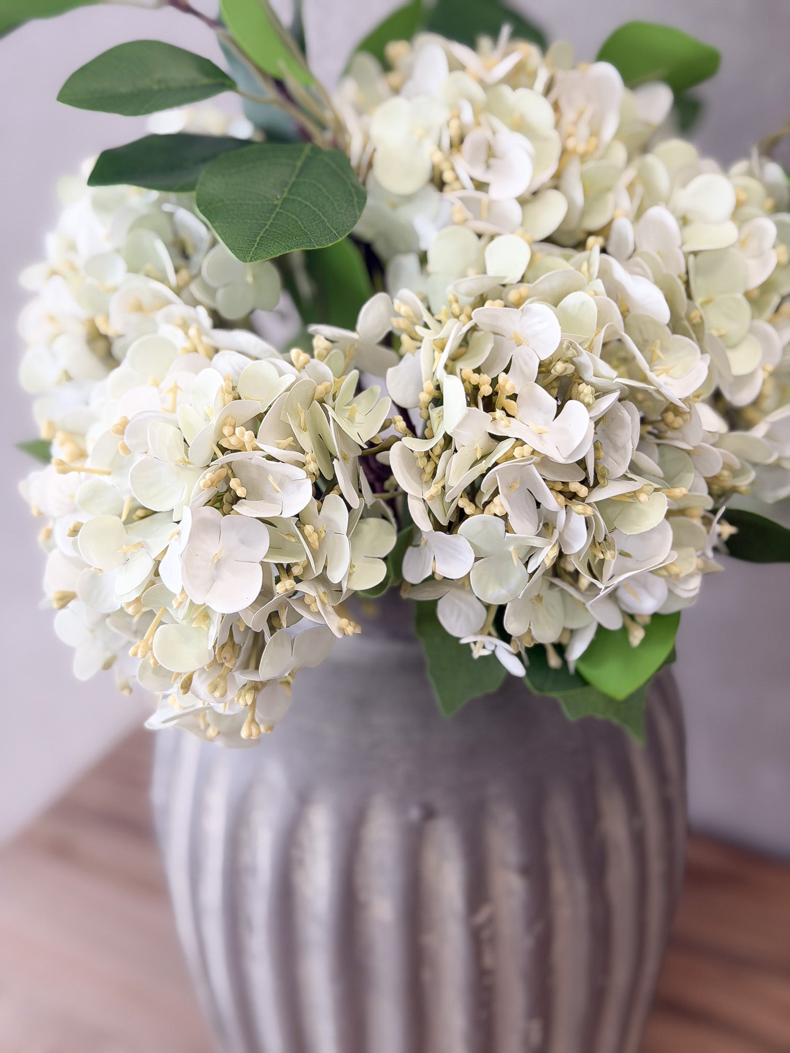 12" White Hydrangea Bundle