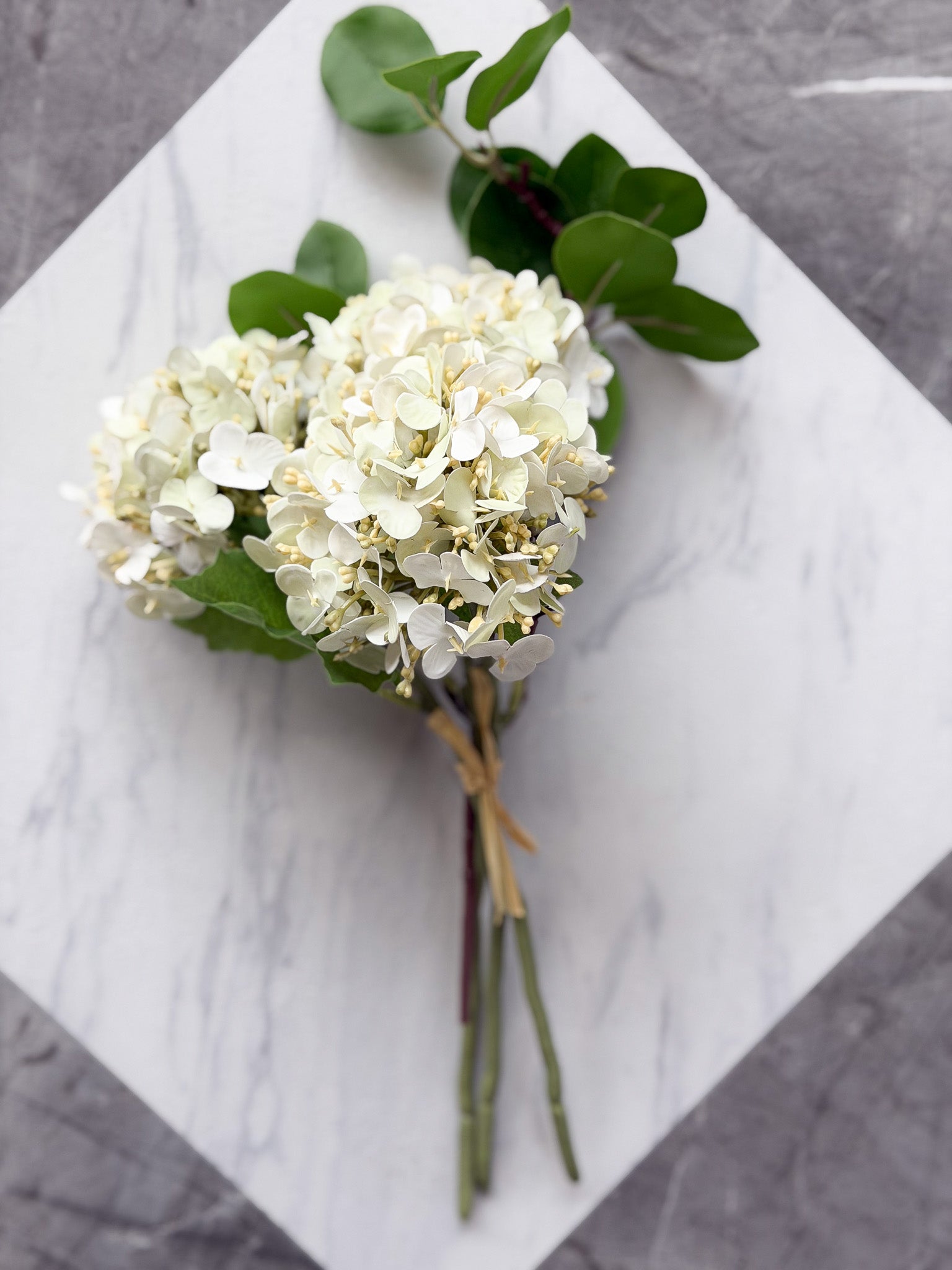 12" White Hydrangea Bundle