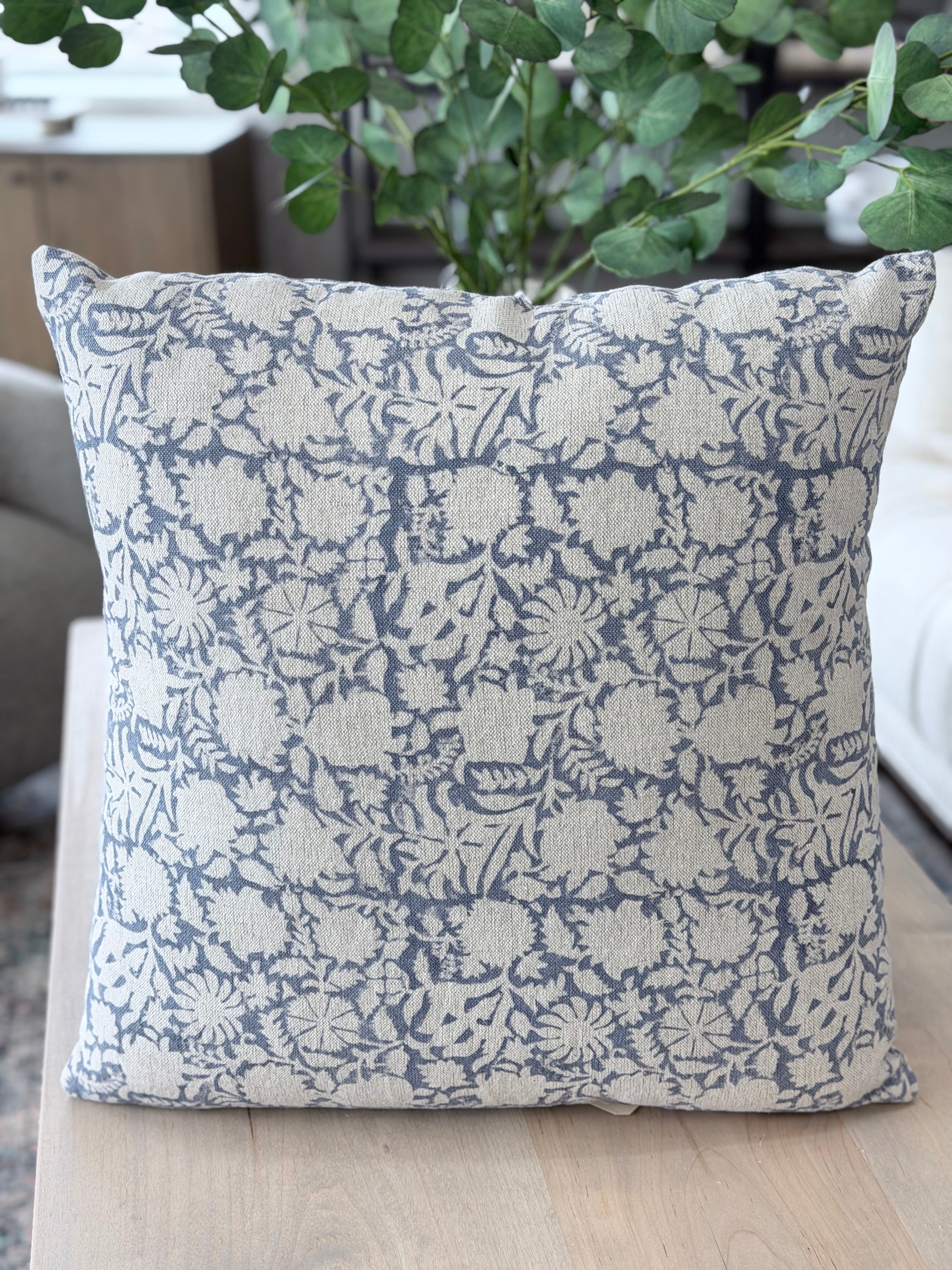 20" Blue Pinwheel Pillow