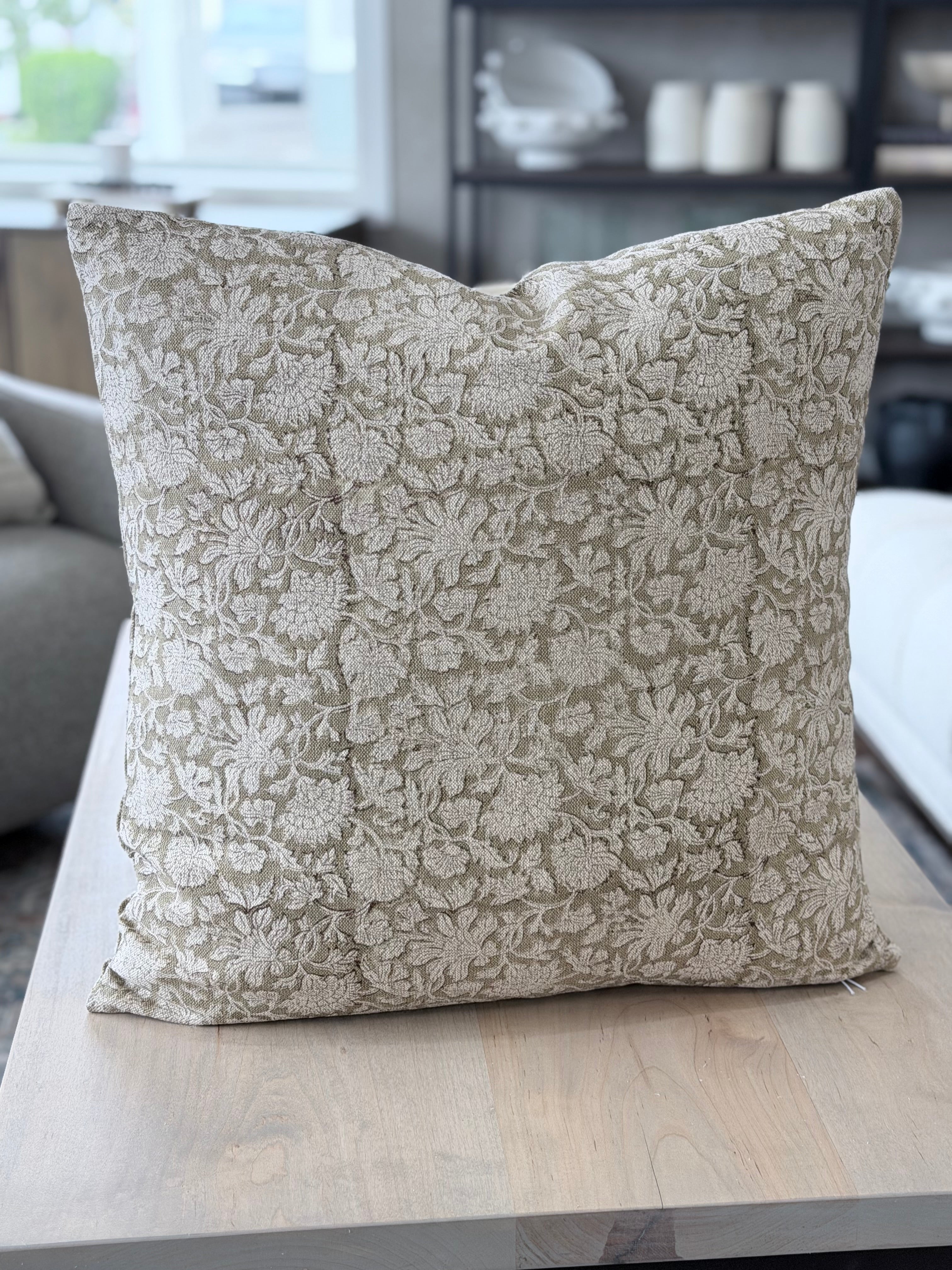 20" Sage Celosia Pillow