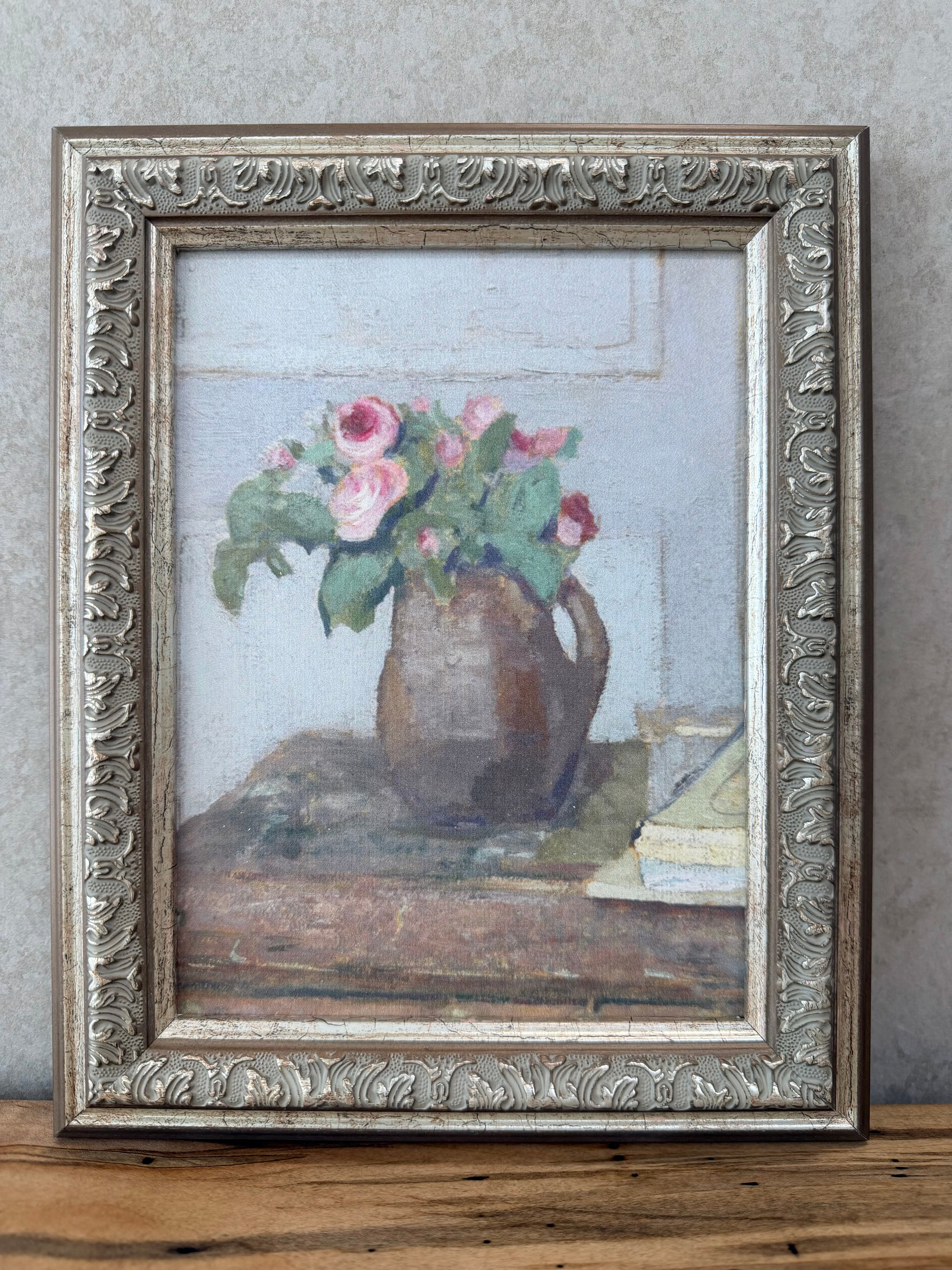 8x10 Pink Rose W/Pitcher