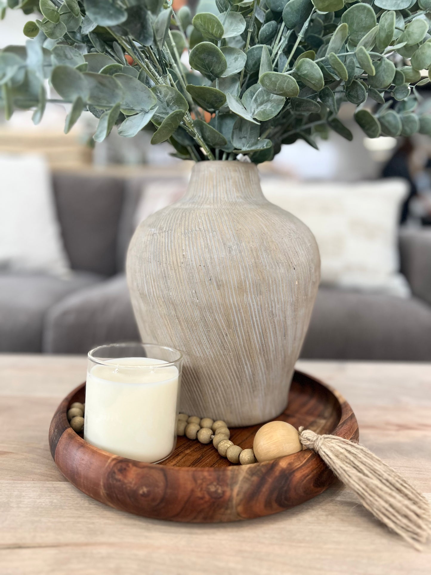 Oatmeal Line Vase