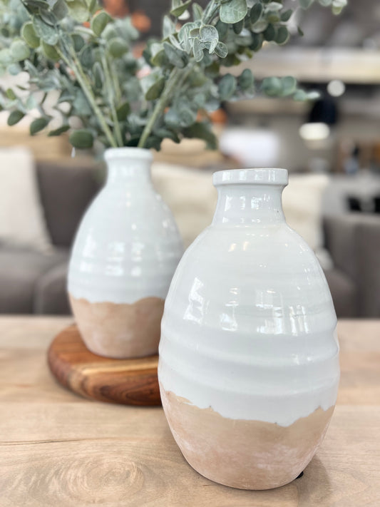 11" White Sand Vase