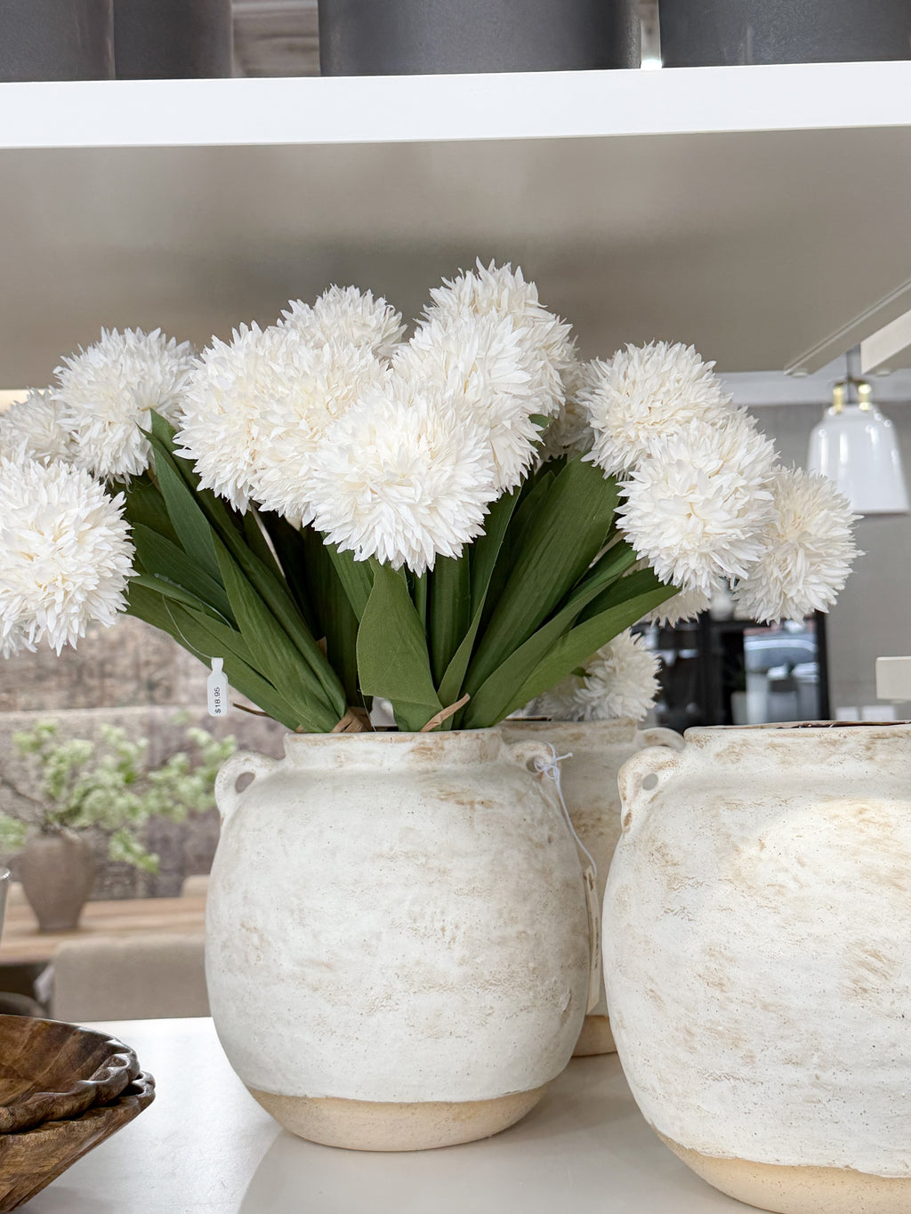 16" White Mum Bundle