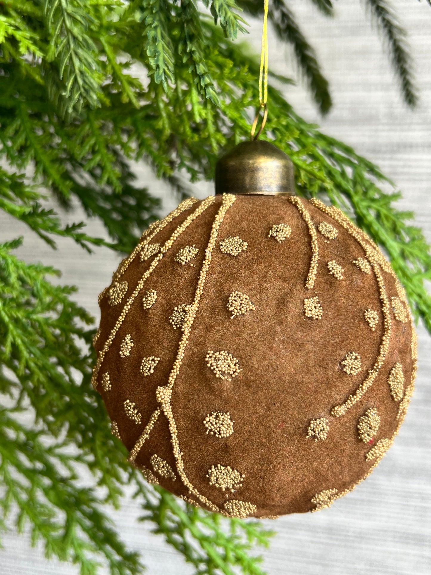 Brown Velvet Ornament 3"