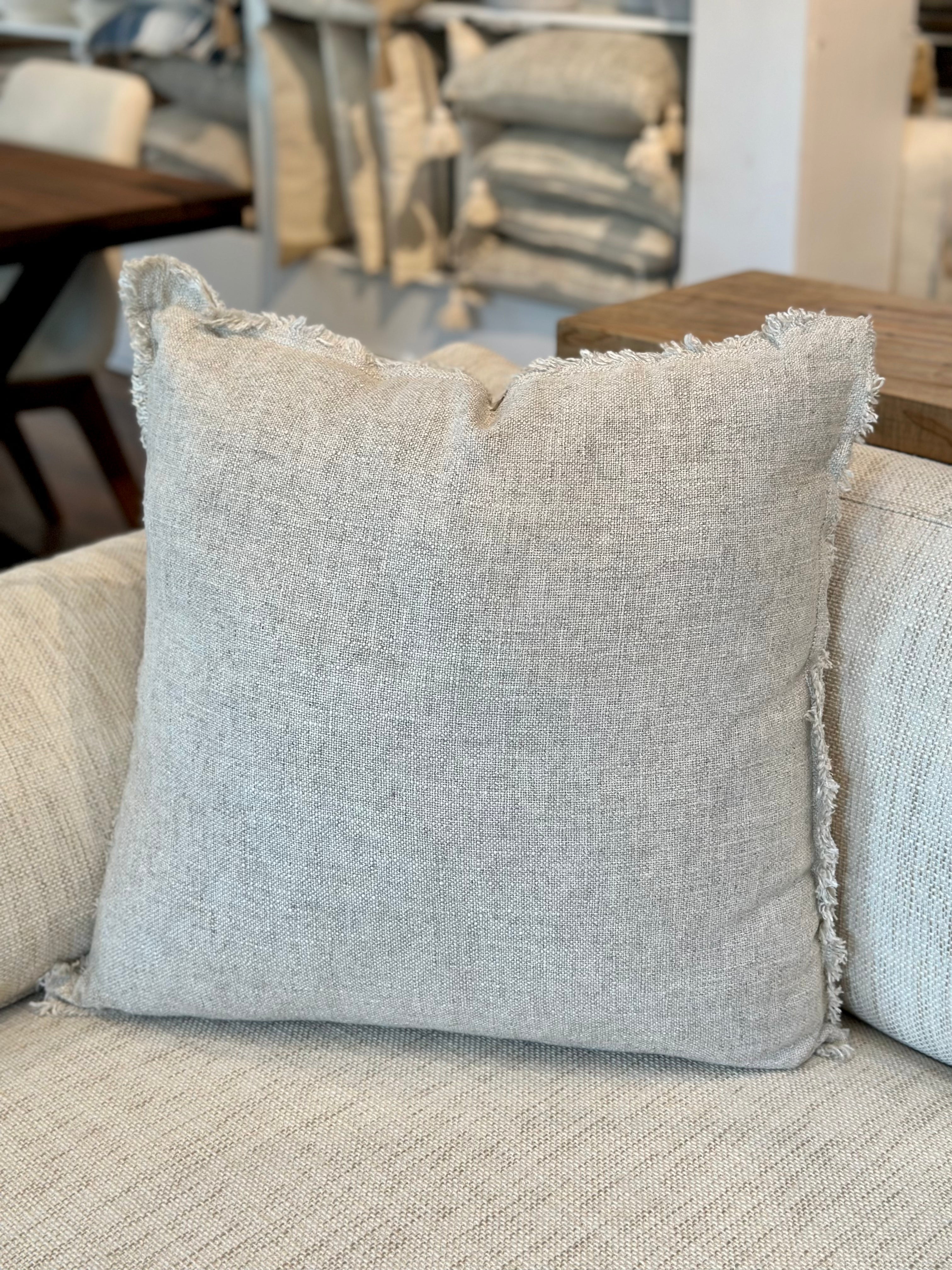 20" Beige Cotton Pillow