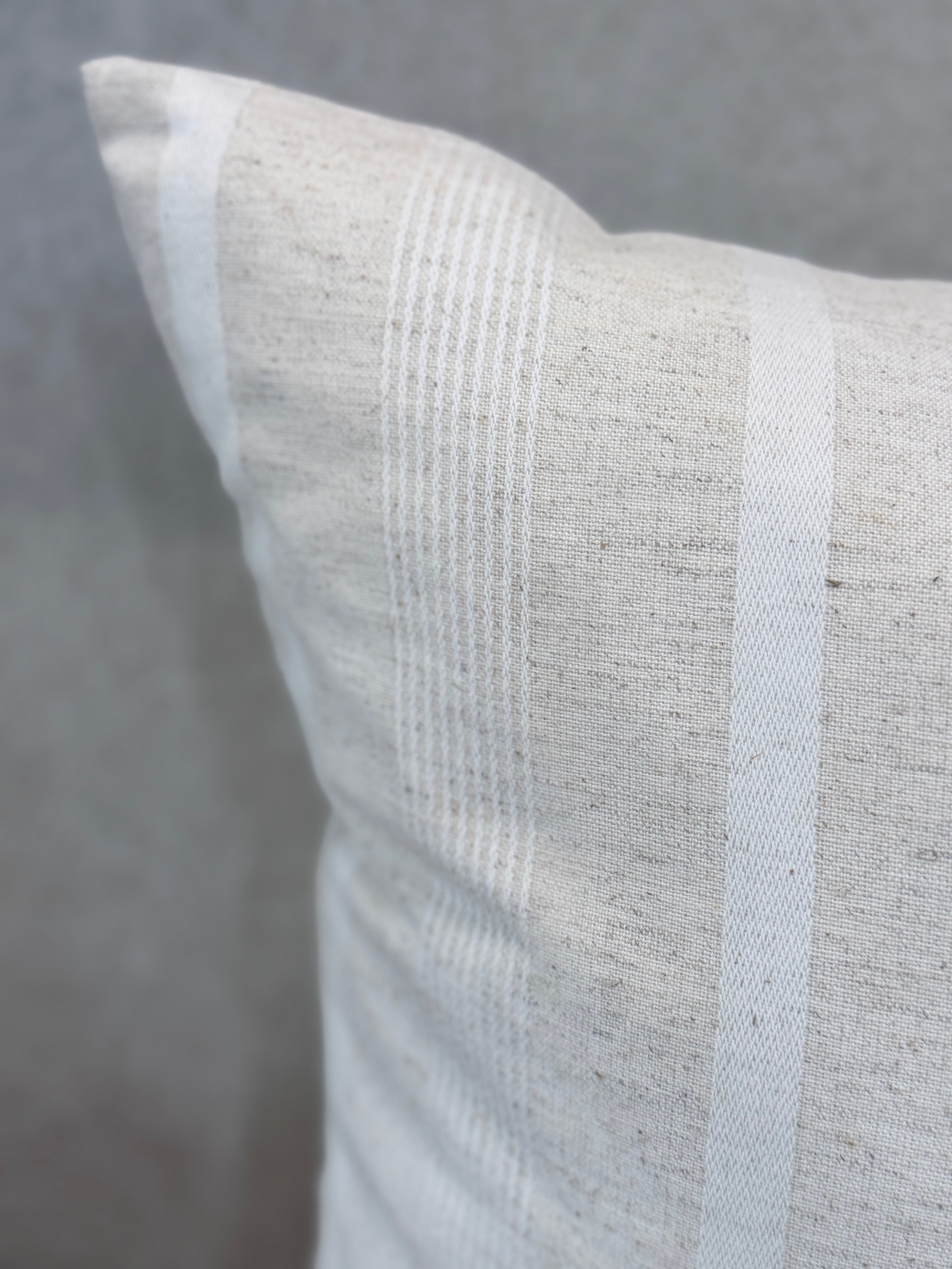 Addison Stripe Beige 20" Pillow