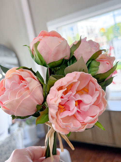 10" Real Touch Peony Bundle Blush
