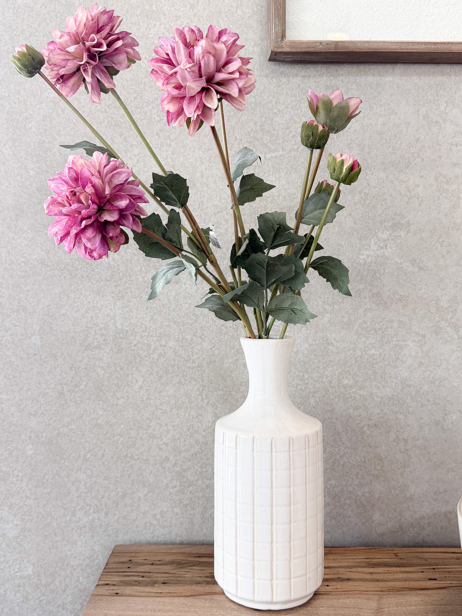 23 Inch Faux Dried Purple Dahlia Bundle