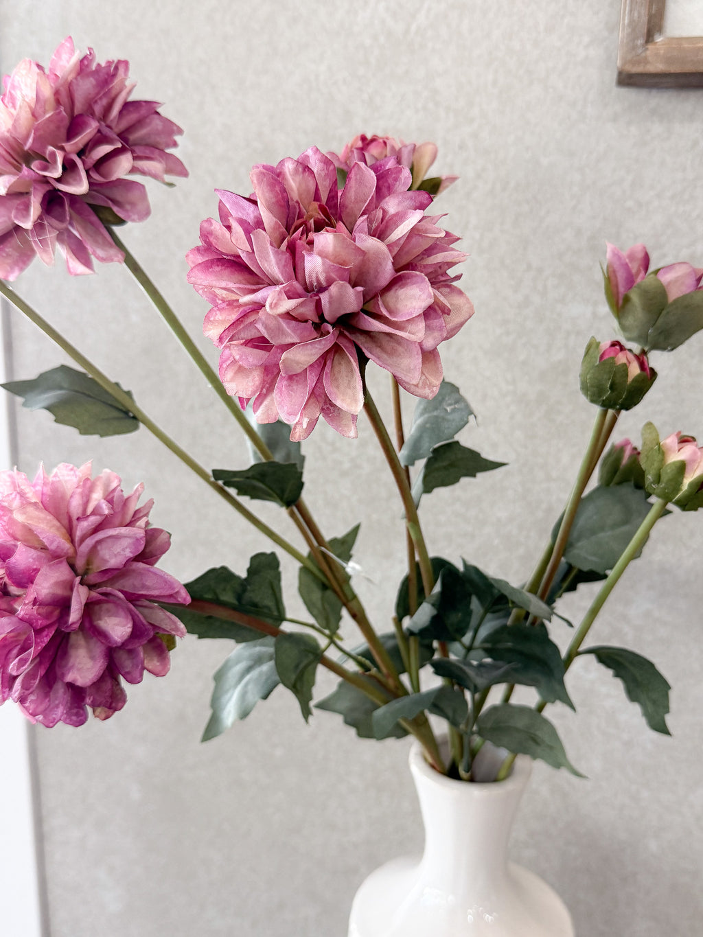 23 Inch Faux Dried Purple Dahlia Bundle