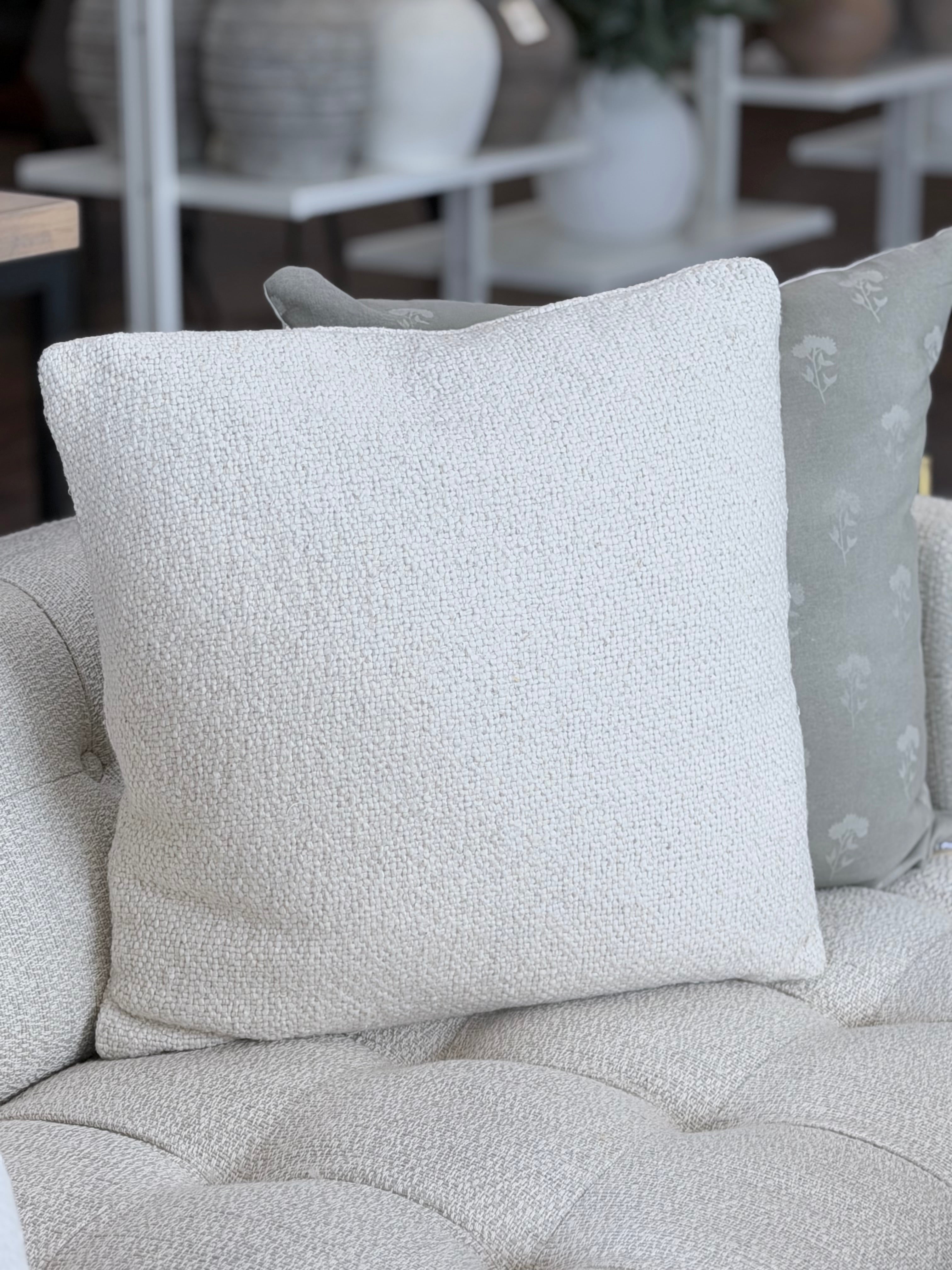 20" Woven Cotton Boucle Pillow