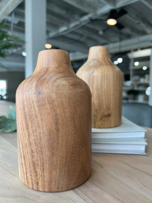 6.5" Wood Vase