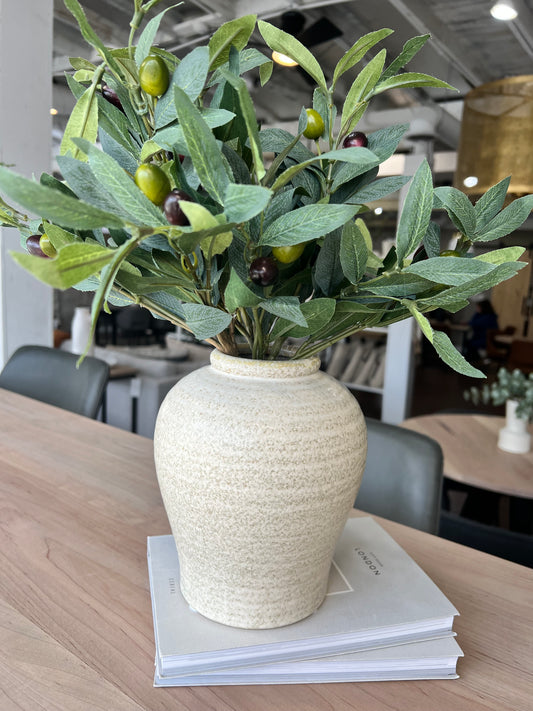 7.5" Beige Ceramic Vase