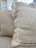 20" Fringed Boucle Pillow