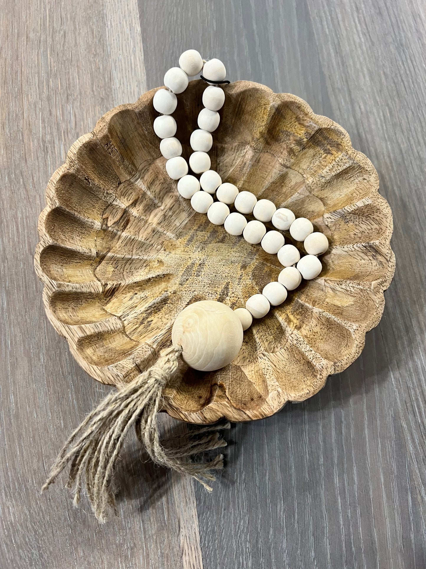 8" Scalloped wood bowl