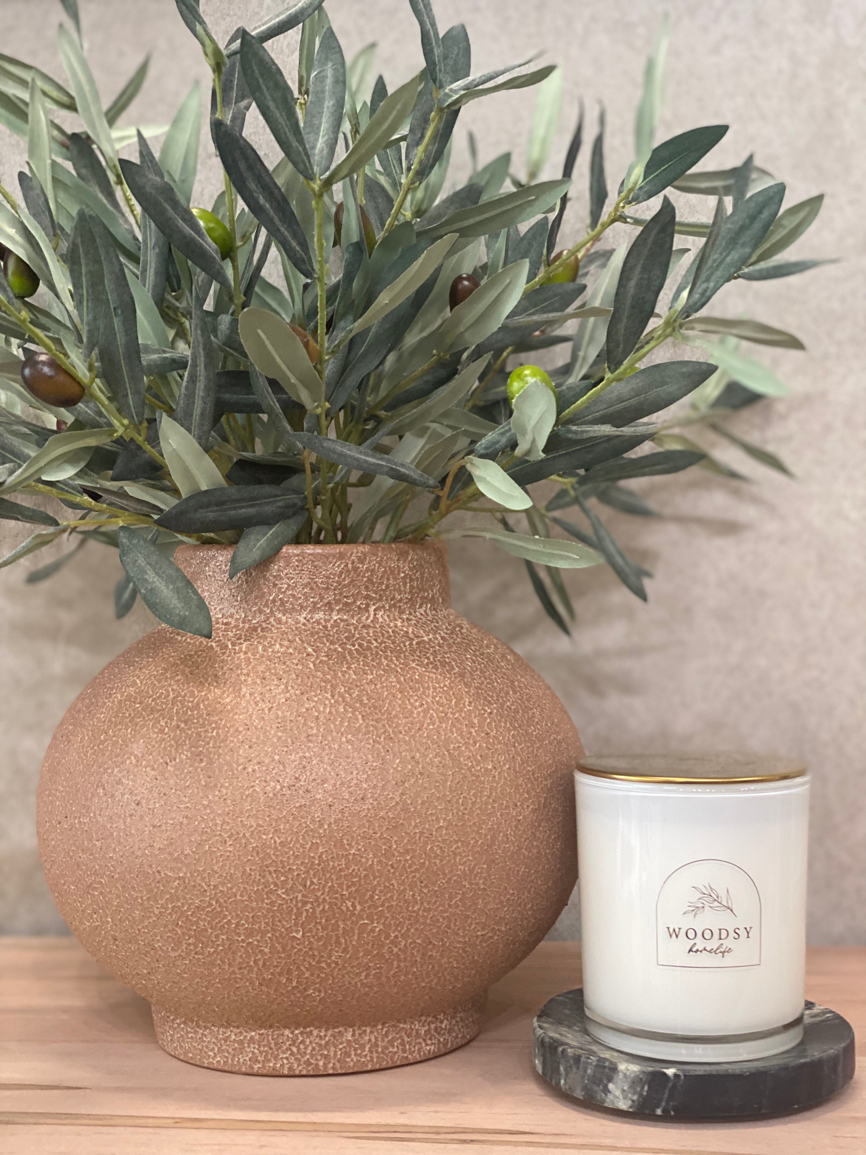 8" Brown Orb Vase
