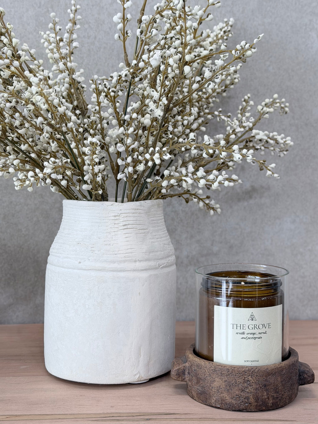 18" White Heather Bunch