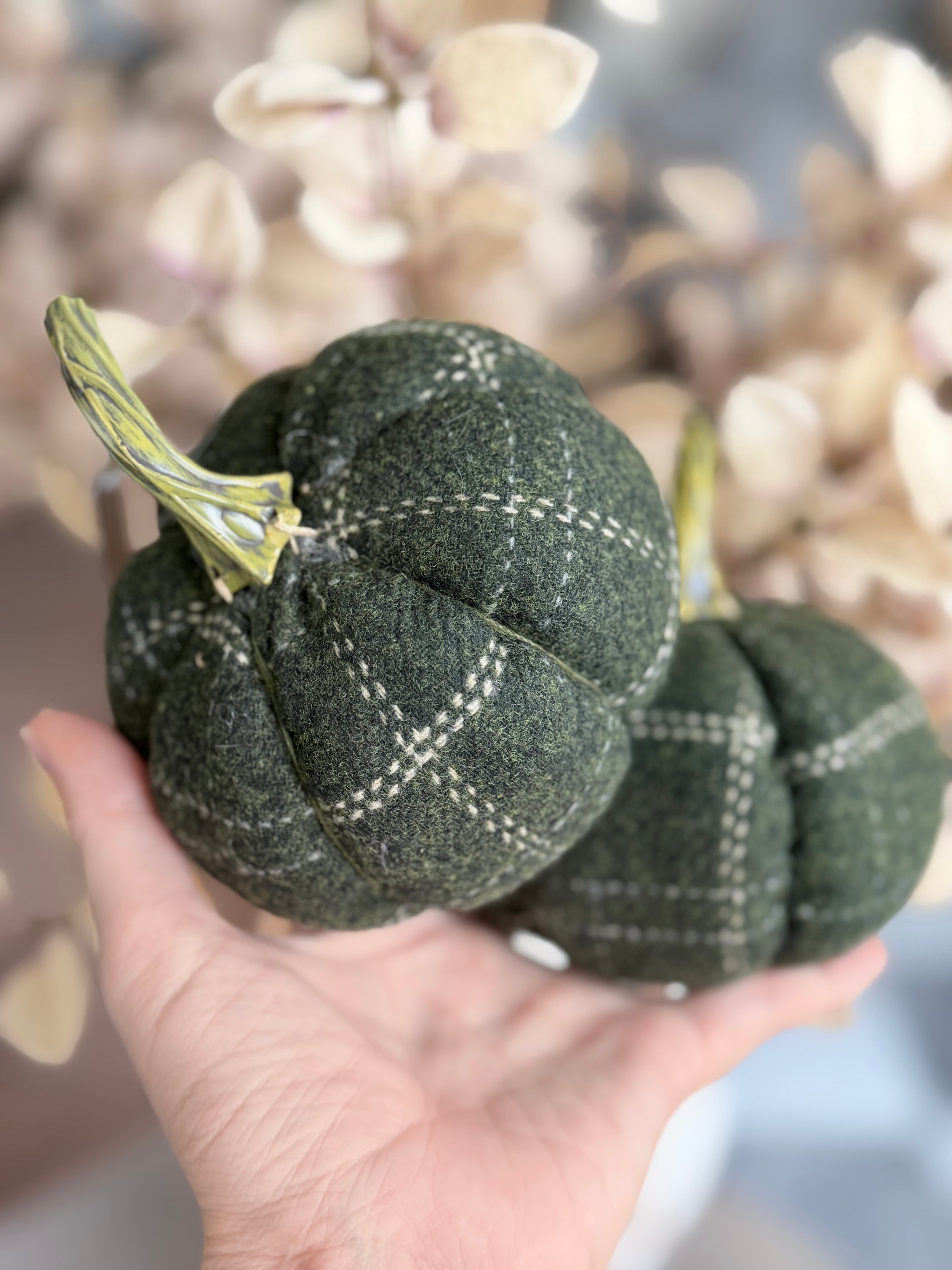 Green Plaid Pumpkin