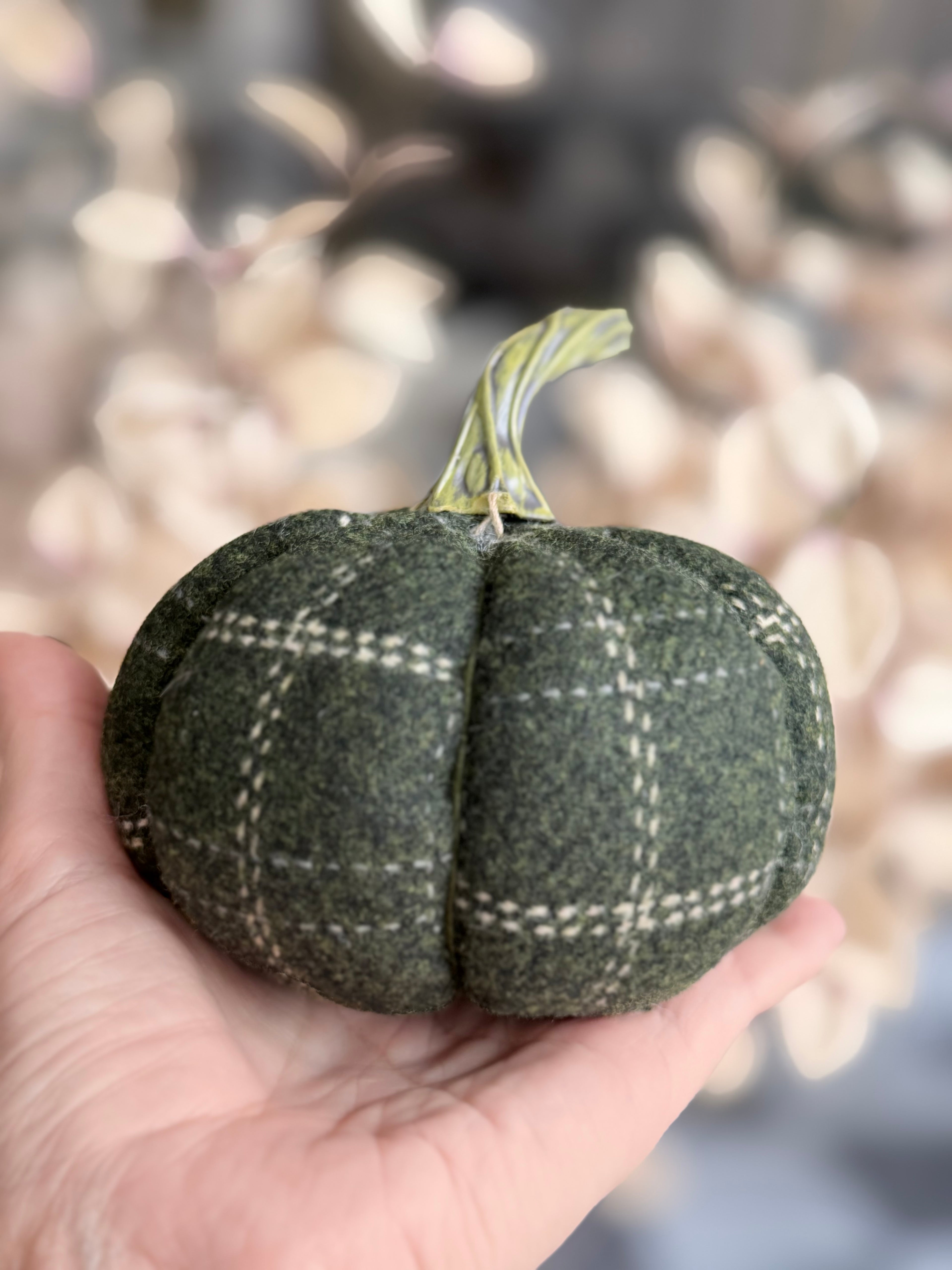 Green Plaid Pumpkin